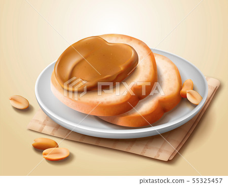 Peanut butter spread on toast Peanut butter spread on toast 55325457