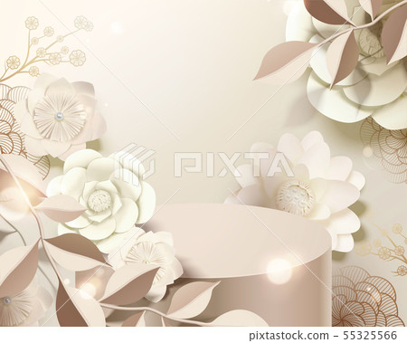 Paper flowers and podium 55325566
