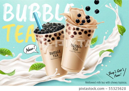 Bubble milk tea ads 55325628