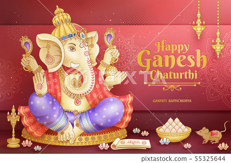 Happy Ganesh Chaturthi design 55325644
