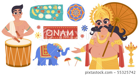 Happy Onam flat design Happy Onam flat design 55325742