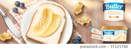 Smooth Butter Banner Ads Stock Illustration 55325788 Pixta