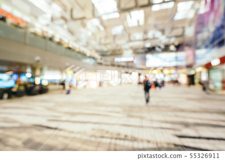 Abstract blur and defocused changi aiport terminal interior Abstract blur and defocused changi aiport terminal interior 55326911
