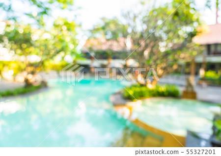 Abstract blur and defocused outdoor swimming pool 55327201