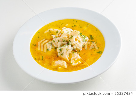 fish soup on the white background fish soup on the white background 55327484
