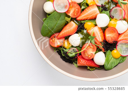 salad with strawberries and mozzarella salad with strawberries and mozzarella 55328685
