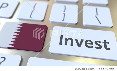 INVEST text and flag of Qatar on the buttons on the computer keyboard. Business related conceptual INVEST text and flag of Qatar on the buttons on the computer keyboard. Business related conceptual 55329266