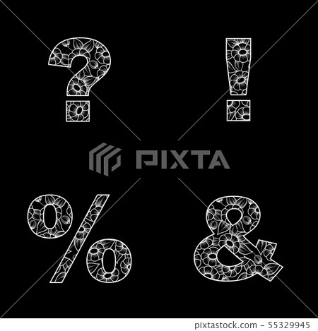 Symbols with flowers three 55329945