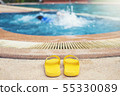 Young boy drowning in the pool 55330089