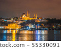 Night view of Istanbul cityscape Suleymaniye 55330091