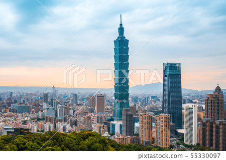 Skyline of Taipei cityscape Taipei 101 building of Skyline of Taipei cityscape Taipei 101 building of 55330097