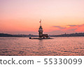 Sunset view of Maiden Tower(Kiz kulesi) in 55330099