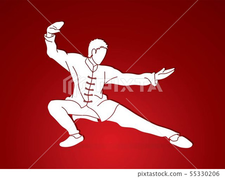 Kung fu action ready to fight cartoon graphic  55330206