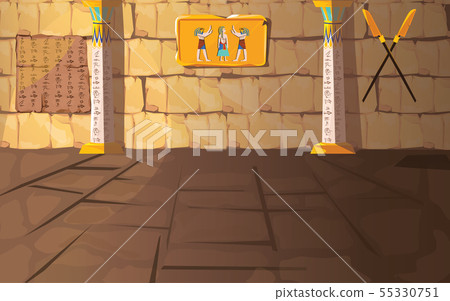 Ancient Egypt pharaoh tomb or temple room 55330751