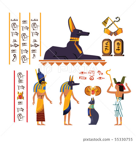 Ancient Egypt wall art or mural cartoon vector Ancient Egypt wall art or mural cartoon vector 55330755