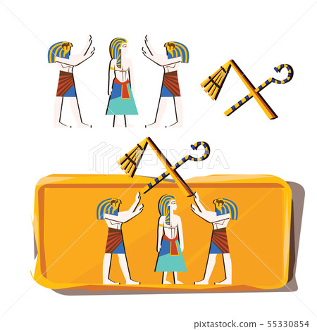 Stone board, clay tablet and Egyptian hieroglyphs Stone board, clay tablet and Egyptian hieroglyphs 55330854