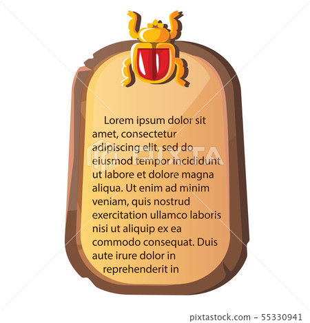 Stone board, clay tablet and Egyptian hieroglyphs 55330941