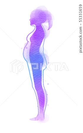 Watercolor of conceptual fat overweight obese Watercolor of conceptual fat overweight obese 55331659