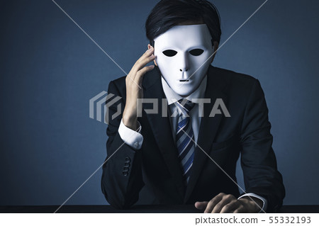Businessman with a white mask 55332193