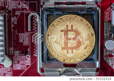 Golden Bitcoin on microprocessor slot Golden Bitcoin on microprocessor slot 55332414