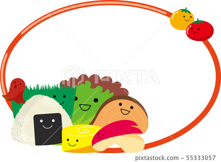 Decorative frame of character lunch box - Stock Illustration [55333057 ...