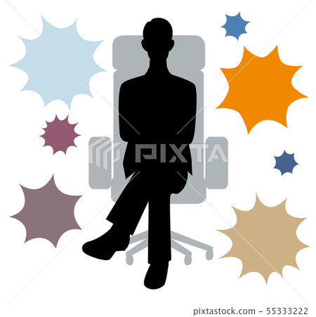 Silhouette men speech bubble dissatisfaction 55333222