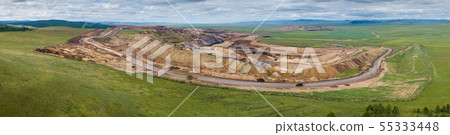 coal mining open pit mine aerial black 55333448