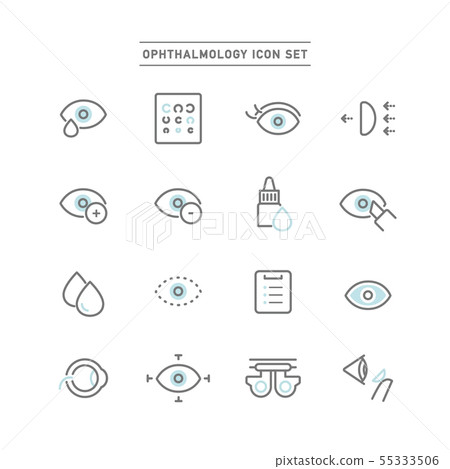 Ophthalmology icon set 55333506