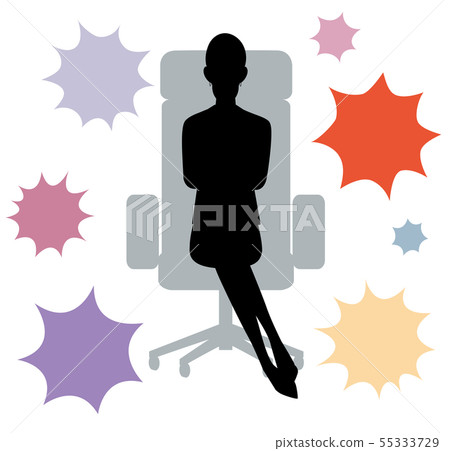 剪影女人講話泡沫不滿 剪影女人講話泡沫不滿 55333729