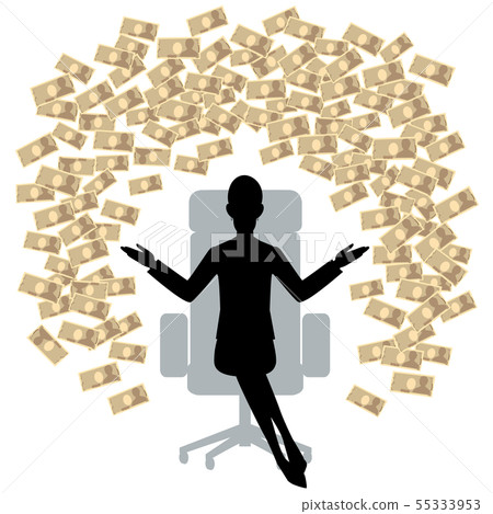 Silhouette woman money - Stock Illustration [55333953] - PIXTA