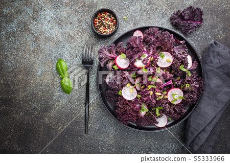 Salad of fresh red kale Salad of fresh red kale 55333966