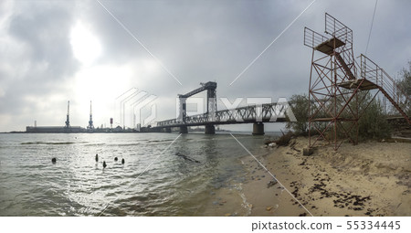 Large drawbridge in Zatoka, Ukraine Large drawbridge in Zatoka, Ukraine 55334445