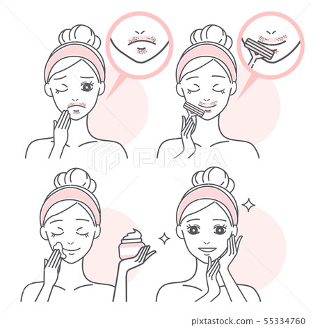 cartoon woman with beard problem 55334760