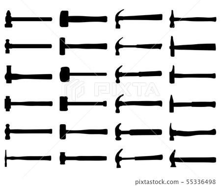 Black silhouettes of different hammer Black silhouettes of different hammer 55336498