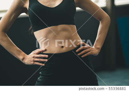 abdominal muscle, female, lady 55336881