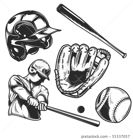 Set of baseball equipment Set of baseball equipment 55337057