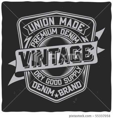 Vintage label design with lettering composition 55337058