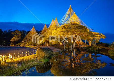 Light up in Kenrokuen Garden at night in Kanazawa 55337347