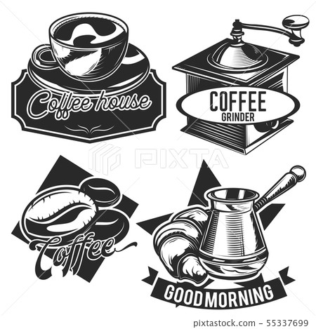 Set of vintage coffee emblems Set of vintage coffee emblems 55337699