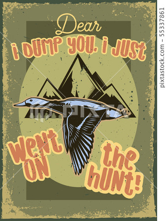illustration of a duck and mountains illustration of a duck and mountains 55337861