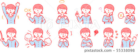 Woman mom housewife upper body pose facial expression 55338098