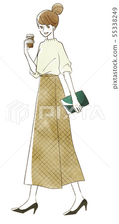 A woman walking with a smile 55338249