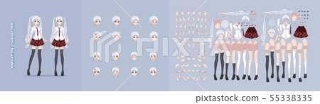 Anime manga girl character animation motion design 55338335