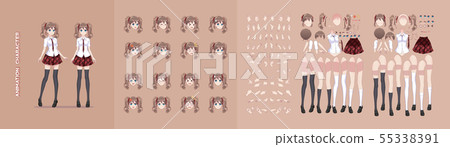 Anime manga girl character animation motion design Anime manga girl character animation motion design 55338391