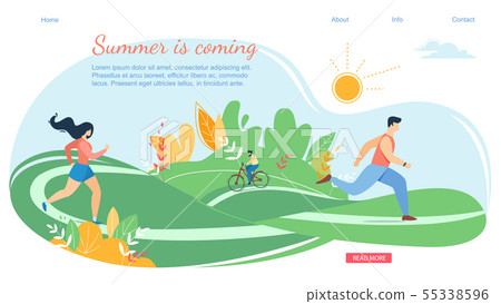 People in Various Outdoor Summertime Activity 55338596