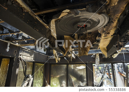 Living room burnt with fire Living room burnt with fire 55338886