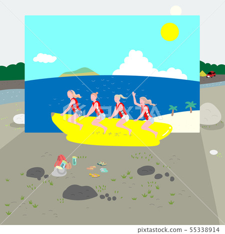 Women who are going to ride a banana boat 55338914