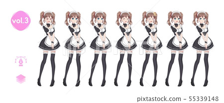 Anime manga girl. Costume of maid cafe Anime manga girl. Costume of maid cafe 55339148