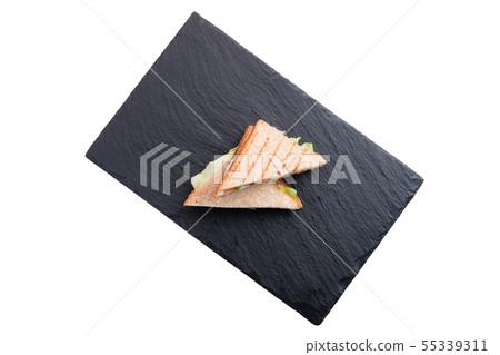 Club sandwich with salmon, cheddar, cucumber and Club sandwich with salmon, cheddar, cucumber and 55339311