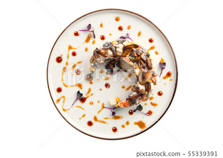 Salad with mushrooms, carrot, potato and onion 55339391